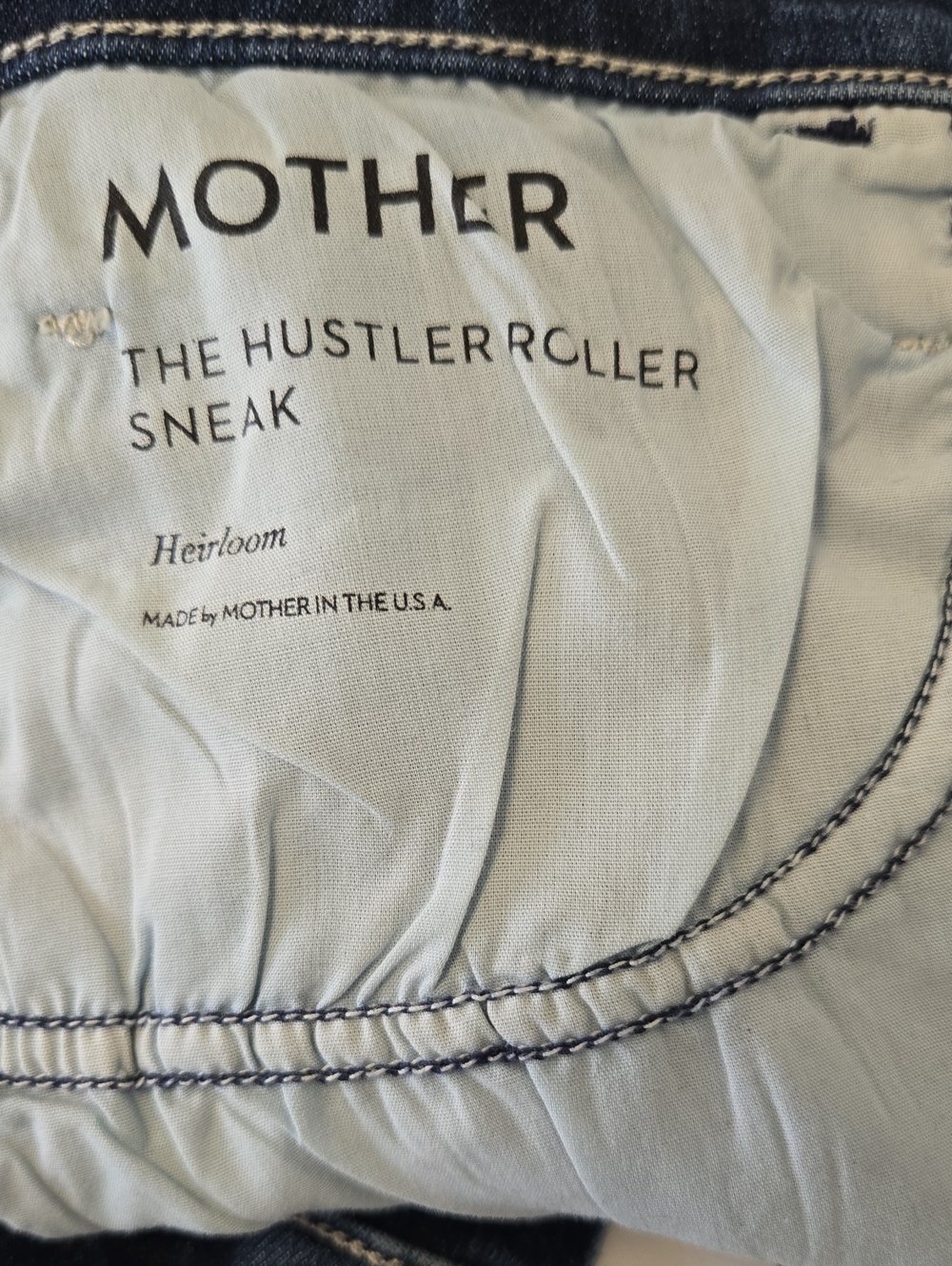 MOTHER Hustler Roller Sneak Wide Leg Flare Jeans in Medium Blue Wash - Picture 4 of 7